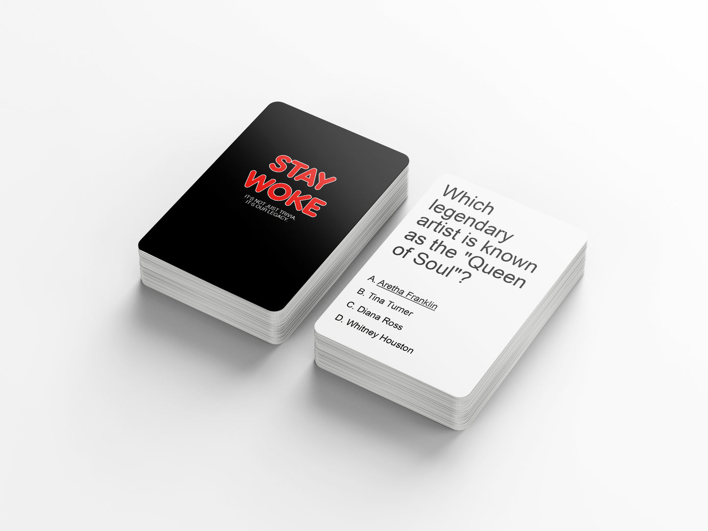 Stay Woke - A Trivia Black Card Game Celebrating Black Movies, Music, and Cultural Heritage - Embracing African-American Legacy with Fun.