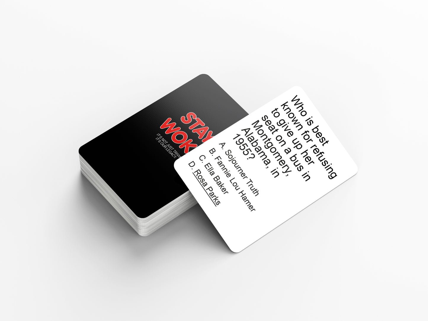 Stay Woke - A Trivia Black Card Game Celebrating Black Movies, Music, and Cultural Heritage - Embracing African-American Legacy with Fun.