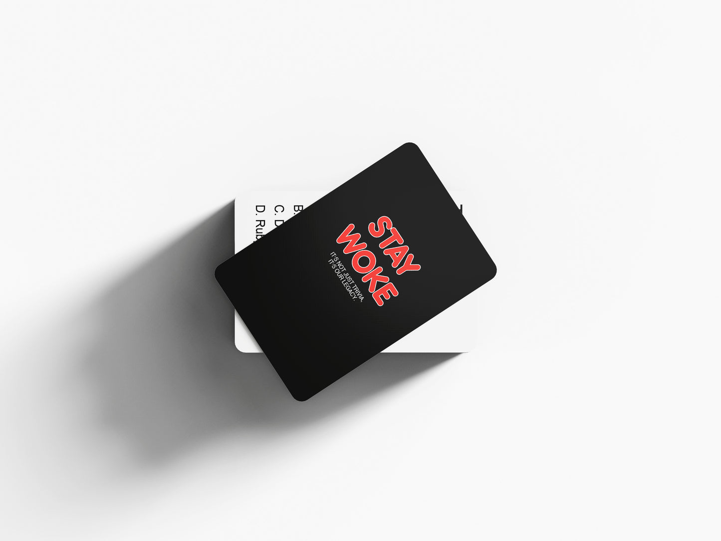 Stay Woke - A Trivia Black Card Game Celebrating Black Movies, Music, and Cultural Heritage - Embracing African-American Legacy with Fun.
